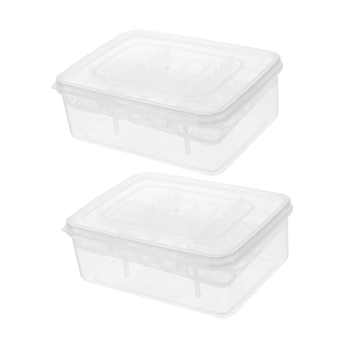 GALPADA 2 Stück Fächer Reptilien Inkubationsbox mit Transparenter Abdeckung Reptilienbrutkasten für Eidechsen Schildkröten Schlangen Einfache Lagerung und Beobachtung Eiern von GALPADA