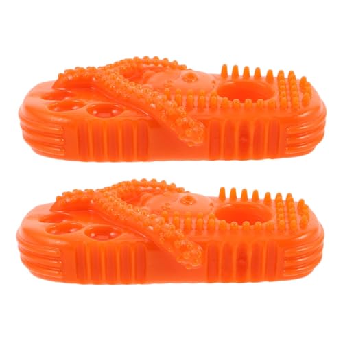 GALPADA 2 Stück Gummispielzeug Slipper Form für Kleine Interaktives Kaubedürfnis Zahnpflege und Teething Molar Orange GALPADA 2 Stück Gummispielzeug Slipper Form für Kleine Interaktives Kaubedürfnis Zahnpflege und Teething Molar Orange von GALPADA