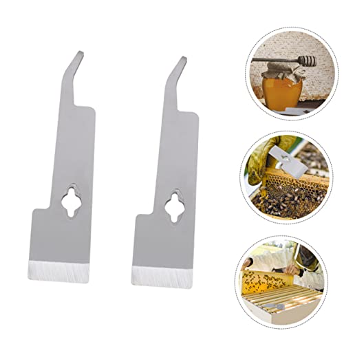 GALPADA 2 Stück Hive Tool Teiliges Bienenrahmenheber und Kratzer mit Gebogenem Kopf Rostfrei Rutschfester Griff Vielseitig zum Entfernen von Propolis und Reinigen von Bienenstöcken für von GALPADA
