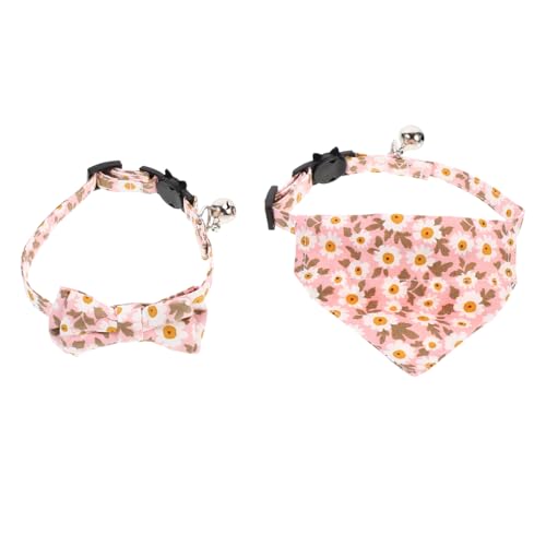 GALPADA 2 Stück Katzenhalsband mit Schleife und Dreieckstuch Atmungsaktives Bequemes Haustier Kostümzubehör für Alltag Geburtstag und Festtage Niedliches Design für Kätzchen und Katzen GALPADA 2 Stück Katzenhalsband mit Schleife und Dreieckstuch Atmungsaktives Bequemes Haustier Kostümzubehör für Alltag Geburtstag und Festtage Niedliches Design für Kätzchen und Katzen von GALPADA