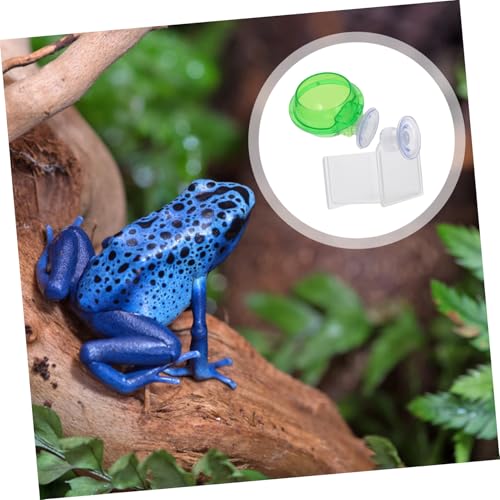GALPADA 2 Stück Reptilien Futter und Wasserschale mit Saugnapf Glatte Oberfläche Sicher und Leicht zu Reinigen für Geckos Chamäleons und Andere Terrarientiere von GALPADA