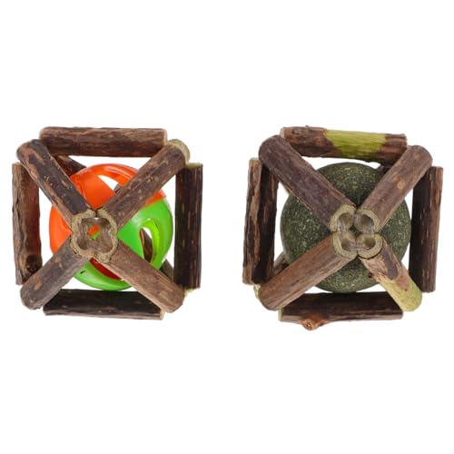 GALPADA 2 Stück Teiliges Katzen Kauspielzeug Actinidia Polygama Kauspielball Zahnpflege Indoor Katzenminze Spielball zur Zahnreinigung und Verdauungsförderung für Hauskatzen von GALPADA