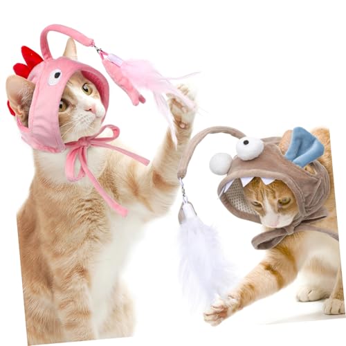 GALPADA 2 Stück Teiliges Katzenkostüm mit Kopfhaube Atmungsaktiv und Komfortabel Fördert Jagdinstinkt und Selbstbeschäftigung Geeignet für Katzen Aller Indoor teaserspielzeug von GALPADA