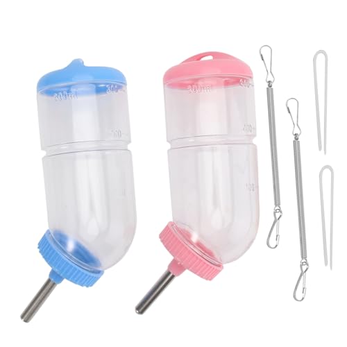 GALPADA 2 Stück Teiliges Meerschweinchen Trinkflasche Roll Wasserspender aus Hochwertigem Material Auslaufsicher Transparenter Wasserspender für Haustiere Wie Kaninchen Zufällige Farbe von GALPADA