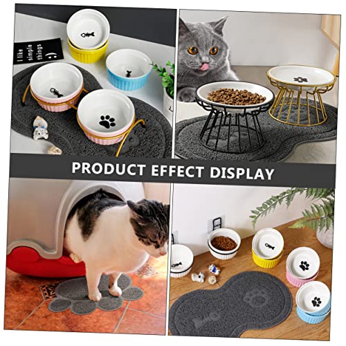 GALPADA 2 Stück Teiliges Rutschfestes Futter und Trinkmatten aus Lebensmittelechtem PVC für Hunde und Katzen Langlebig Hygienische Napfunterlage für Sauberes Füttern Zuhause von GALPADA