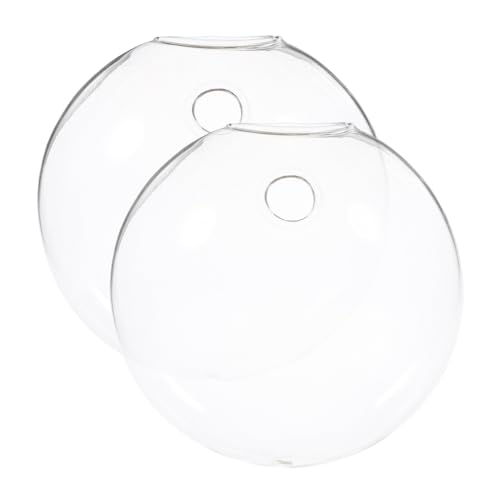 GALPADA 2 Stück Wandhängende Glasvase für Pflanzen Transparente Terrarium Pflanzgefäße zur Dekoration für Zuhause und Büro Pflegeleichtes Hydroponik System Design für Innenpflanzen von GALPADA