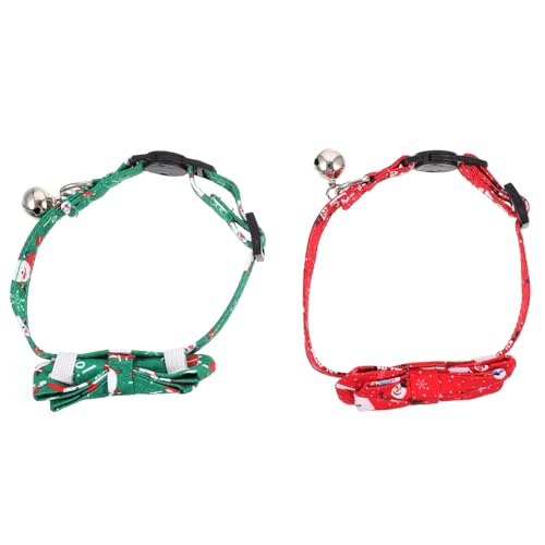 GALPADA 2 Stück Weihnachtliche Katzenhalsbänder Glocke und Verstellbarem Schleifen-Bowtie Rot und Grün Festliches Haustierzubehör für Kätzchen und Katzen Bequem und Langlebig GALPADA 2 Stück Weihnachtliche Katzenhalsbänder Glocke und Verstellbarem Schleifen-Bowtie Rot und Grün Festliches Haustierzubehör für Kätzchen und Katzen Bequem und Langlebig von GALPADA