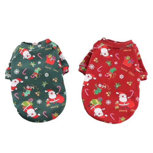GALPADA 2 Stück Weihnachtliches Haustierkostüm Teilig mit Buntem Druck Warme Hundekleidung für Katzen und Hunde Strapazierfähiger Outdoor Weihnachtspullover Festliches Outfit für Xmas GALPADA 2 Stück Weihnachtliches Haustierkostüm Teilig mit Buntem Druck Warme Hundekleidung für Katzen und Hunde Strapazierfähiger Outdoor Weihnachtspullover Festliches Outfit für Xmas von GALPADA