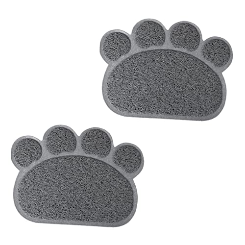 GALPADA 2 Stück rutschfeste wasserdichte Haustierfuttermatte Pflegeleichte PVC Matte für Katzen und Hunde Schützt Böden vor Futterverschmutzung von GALPADA