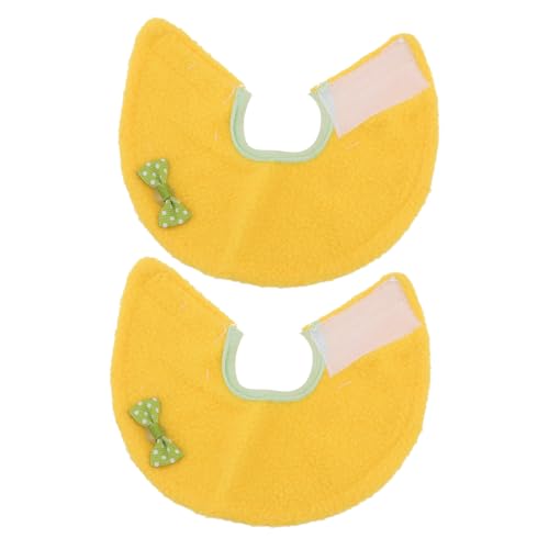 GALPADA 2Stücke Beißkragen Für Schutzkragen Für Papageien Neopren Halsband Gegen Haustier Vogel Zubehör Gelb Zufällige Schleifenfarbe von GALPADA