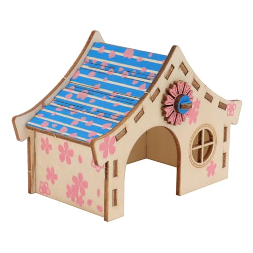 GALPADA 2-teiliges Hamsterhaus Aus Holz Spielzeug Zum Ausruhen Und Spielen Von Haustieren Sicher Für Kleintiere Holzvilla Für Hamster von GALPADA