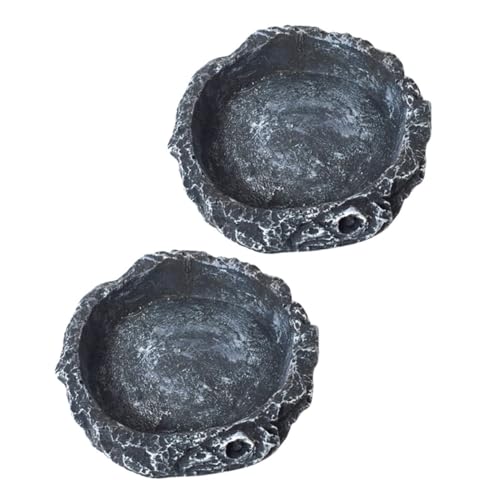 GALPADA 2Stücke Kleine Futter und Wasserschalen für Schildkröten Eidechsen Schlangen Frösche und Geckos Sicheres Futterdesign mit Abgerundeten Kanten und Stabiler Basis von GALPADA
