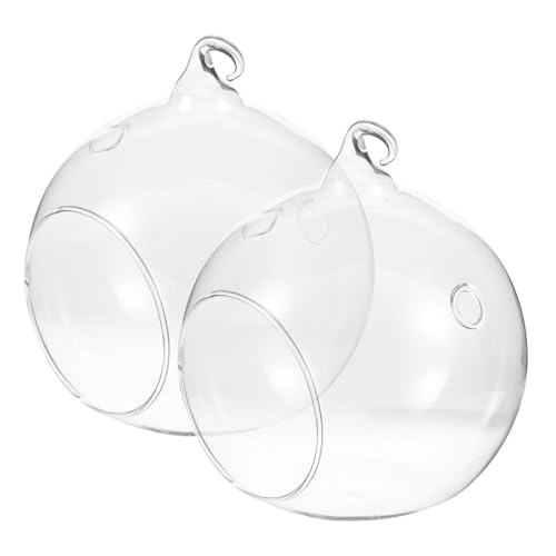 GALPADA 2Stücke Transparente Glaskugel Terrarium Hängendes Und Sukkulenten Glasgefäß Mikrolandschaft Deko Für Luftpflanzen Und Arrangements von GALPADA