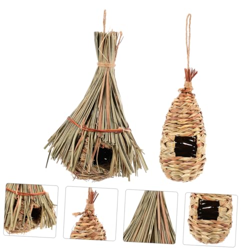 GALPADA 2Stücke Vogelhaus Dekoration Gras Vogelnester für Garten Veranda Atmungsaktiv für Vogelzucht Künstlicher Vogelschutz Weaving Birds Shelter GALPADA 2Stücke Vogelhaus Dekoration Gras Vogelnester für Garten Veranda Atmungsaktiv für Vogelzucht Künstlicher Vogelschutz Weaving Birds Shelter von GALPADA