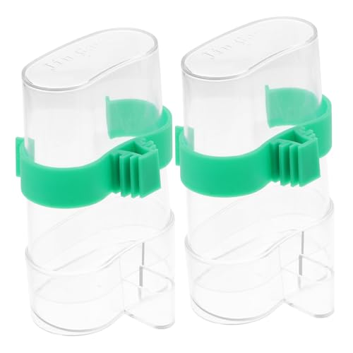 GALPADA 2Stücke Wasserspender für Automatischer Wasserspender für Haustiere Transparentes Design Auslaufsicher für Vogelkäfige mit Abstand von GALPADA