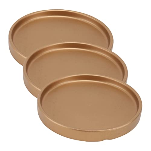 GALPADA 3 Stück Blumentopf Tablett blumenkübel untersetzer blumentopfuntersetzer Drainage drinnen Untertasse zimmerpflanzen runde Blumentopfschalen Pflanzenschalen für Töpfe Keramik Golden von GALPADA