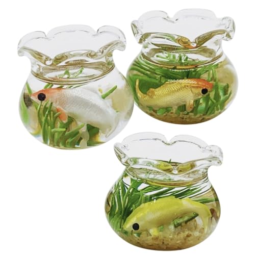 GALPADA 3 Stück Miniatur Aquarium aus Robuste Glaskonstruktion für Puppenhaus Dekoration Realistische Mini Fischtanks für Kreative Zufällige Farbe GALPADA 3 Stück Miniatur Aquarium aus Robuste Glaskonstruktion für Puppenhaus Dekoration Realistische Mini Fischtanks für Kreative Zufällige Farbe von GALPADA