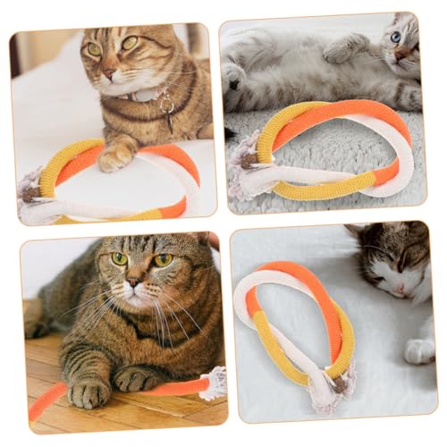 GALPADA 3 Stück Teiliges Katzenspielzeug aus Buntem Baumwollseil mit Katzenminze Interaktives Beißspielzeug für Kleine Katzen zur Zahnreinigung und Beschäftigung Fördert Krallenpflege und von GALPADA