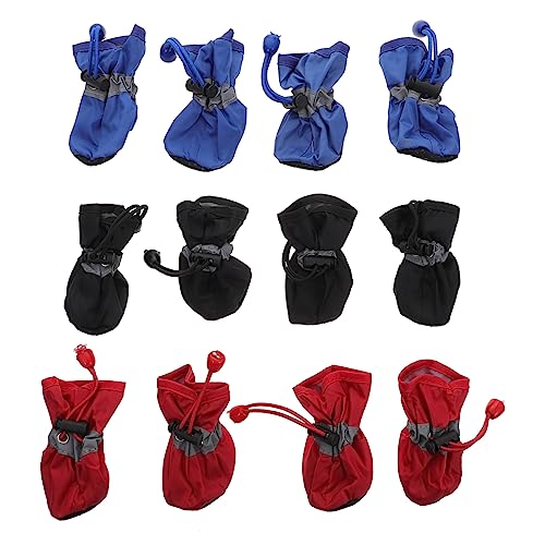 GALPADA 3Sätze wasserdichte Hundeschuhe Outdoor für Haustiere rutschfeste Pfotenschutzschuhe für Regnerische von GALPADA