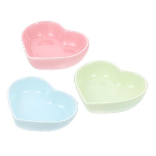 GALPADA 3Stücke Keramische Fütterungsschalen Für Kleintiere Herzförmige Futternäpfe Für Hamster Waschbare Haustierzubehör Futter Und Wasserschalen von GALPADA