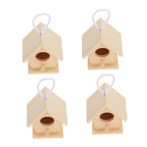GALPADA 4 Stück DIY Mini Vogelhaus Unbemalte Holz Vogelhäuser Bemalen und Dekorieren Hängende Nistkästen für Gartenpartys und Outdoor Dekorationen GALPADA 4 Stück DIY Mini Vogelhaus Unbemalte Holz Vogelhäuser Bemalen und Dekorieren Hängende Nistkästen für Gartenpartys und Outdoor Dekorationen von GALPADA