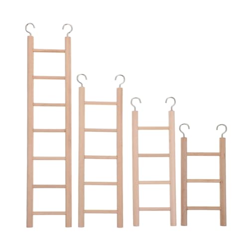 GALPADA 4 Stück Kletterleiter aus Holz für Vögel Hängende Treppe für Papageien Sittiche und Andere Kleintiere Klettern und Fördert die Bewegung und Spaß von GALPADA