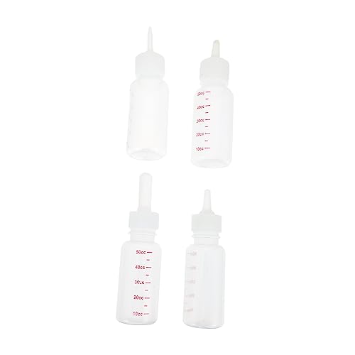 GALPADA 4 Stück PET-Flasche Spender Neugeborene Katzenfutter Milchflasche für Neugeborene Katzenmilch Hundefuttermittel pet Flaschen pet Supplies Haustierzubehör Haustierbedarf Kieselgel von GALPADA