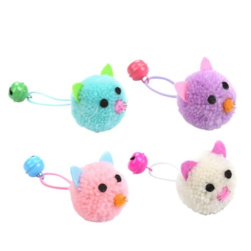 GALPADA 4 Stück Plüsch Katzenspielzeug Interaktive Bunte Mäuse mit Glocken Langlebig und zur Selbstbeschäftigung und Stressabbau für Katzen und Kätzchen GALPADA 4 Stück Plüsch Katzenspielzeug Interaktive Bunte Mäuse mit Glocken Langlebig und zur Selbstbeschäftigung und Stressabbau für Katzen und Kätzchen von GALPADA