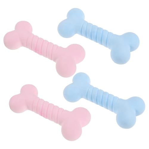 GALPADA 4 Stück Teiliges Hunde Kauspielzeug aus Langlebigem TPR Gummi Robustes Zahnreinigungsspielzeug für Welpen und Ausgewachsene Hunde Interaktives Bissfestes Pet Chew Molar Toy Blau von GALPADA