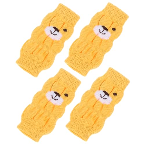 GALPADA 4 Stück Teiliges Rutsch Hundesocken aus Warme und Bequeme Pfotenschutz Stulpen mit Niedlichem Cartoon Geeignet für Kleine bis Mittelgroße Hunde für Innen und Außenbereich von GALPADA