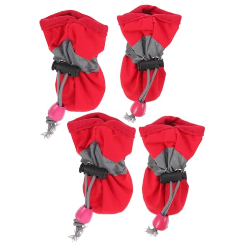 GALPADA 4 Stück Teiliges Wasserdichtes Hundeschuhe rutschfeste Outdoor Pfotenschutz Schuhe für Kleine und Mittlere Hunde Schützend und Komfortabel bei Regen und Schmutz von GALPADA