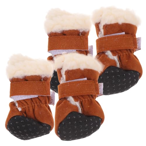 GALPADA 4 Stück Teiliges rutschfeste Warme Haustier Schneeschuhe mit Verstellbarem Atmungsaktivem Fleecefutter Pfotenschutz für Kleine und Mittelgroße Hunde und Katzen im Winter GALPADA 4 Stück Teiliges rutschfeste Warme Haustier Schneeschuhe mit Verstellbarem Atmungsaktivem Fleecefutter Pfotenschutz für Kleine und Mittelgroße Hunde und Katzen im Winter von GALPADA