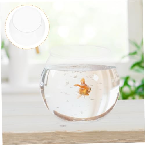 GALPADA 4 Stück Transparenter Mini Kunststoff Fischtanks mit Stabiler Langlebiger Verarbeitung Kleine Aquarien für Goldfische Schildkröten und Pflanzen Dekorativ für Schreibtisch Büro und von GALPADA