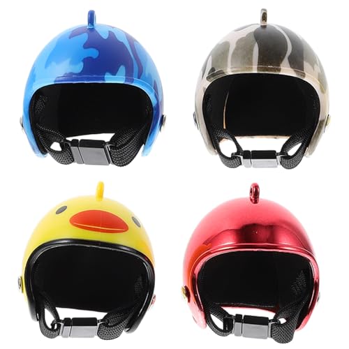 GALPADA 4 Stück Vogelschutzhelm Haustier Schutzhelm Lustiger Papageienhelm Sittichhelm Hühner Geflügelhelm Hühnerzubehör Hühnerschutzhelme Haustier Hühnerhelm Vogelhüte Kunststoff von GALPADA