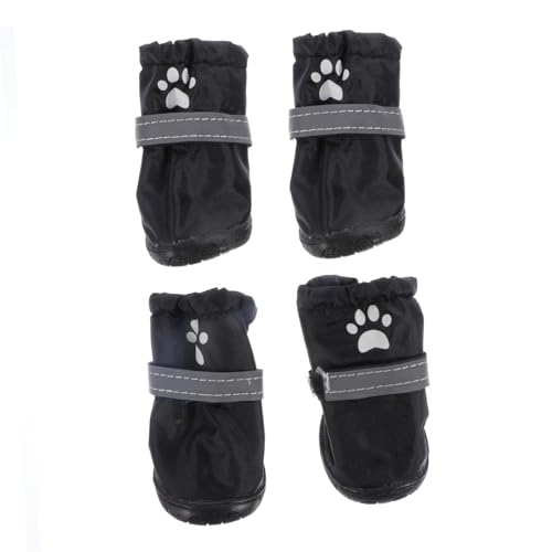 GALPADA 4 Stück wasserdichte Hundeschuhe Rutschfester Sohle und Reflektierendem Design Leichter Schutz für Kleine bis Mittelgroße Hunde für Outdoor aktivitäten bei Regen von GALPADA