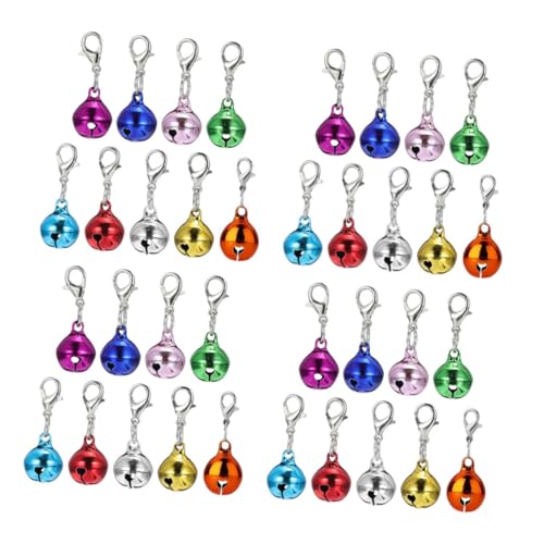 GALPADA 45 Stück Teiliges Set Kleine Metallglöckchen für Haustierhalsbänder Schlüsselanhänger Bunte DIY Anhänger Laute Glöckchen Kompatibel mit Katzen und Hunden Vielseitige Bastel und von GALPADA