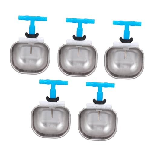 GALPADA 5 Stück Kaninchentrinker Automatisch Mit Haustier Kaninchenwasserflasche Kaninchen Wasserflaschen Drinnen Geflügel Wasserschale Tragbar Wasserspender Für Rostfreier Stahl Silver von GALPADA