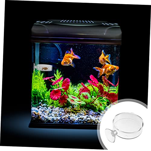 GALPADA 5 Stück Teiliges Futtertablett mit Saugnapf Langlebige Transparente Futterschale für Aquarium und Garnelen Einfach zu Reinigen Sicher für Fischfütterung von GALPADA