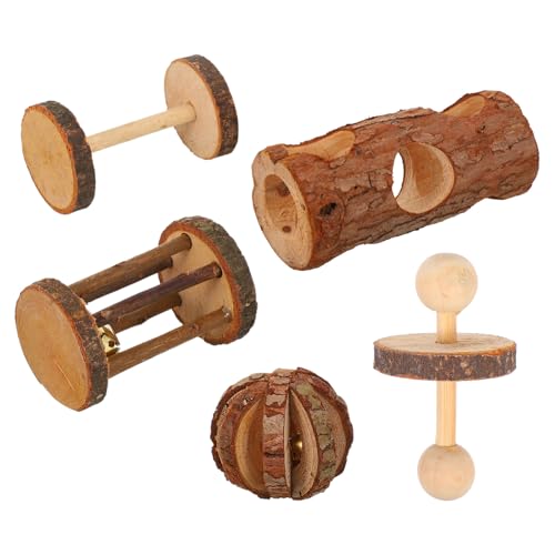 GALPADA 5 Stück Hamster Spielzeug Aus Holz Kauspielzeug Für Hamster Meerschweinchen Zahnpflege Zubehör Für Kleintiere Natürliches Material Spielball GALPADA 5 Stück Hamster Spielzeug Aus Holz Kauspielzeug Für Hamster Meerschweinchen Zahnpflege Zubehör Für Kleintiere Natürliches Material Spielball von GALPADA