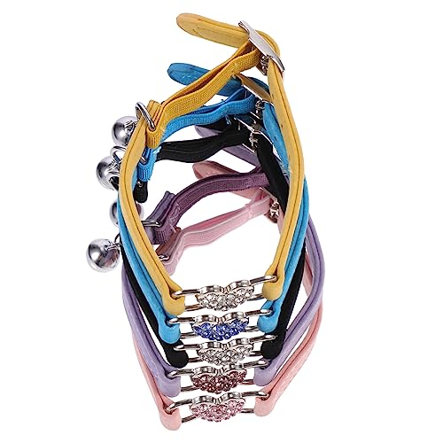 GALPADA 5 Stück Teiliges Hundehalsband mit Glitzersteinen und Glocke Verstellbares Katzenhalsband Gelb Blau Schwarz und Modisches Haustierzubehör für Alltag und Festtage GALPADA 5 Stück Teiliges Hundehalsband mit Glitzersteinen und Glocke Verstellbares Katzenhalsband Gelb Blau Schwarz und Modisches Haustierzubehör für Alltag und Festtage von GALPADA