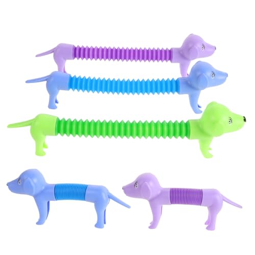 GALPADA 5 Stück Teiliges Hundespielzeug Dehnbares Pop Röhren zur Stressreduktion Gemischte Farben Party und Geschenkspielzeug für Erwachsene von GALPADA