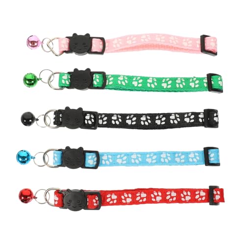 GALPADA 5 Stück Teiliges Katzenhalsband mit Buntem Katzenpfoten Design Stilvolles Sicheres Steckverschluss Halsband für Katzenbabys Komfortabel und Hautfreundlich für Alltag und Party GALPADA 5 Stück Teiliges Katzenhalsband mit Buntem Katzenpfoten Design Stilvolles Sicheres Steckverschluss Halsband für Katzenbabys Komfortabel und Hautfreundlich für Alltag und Party von GALPADA