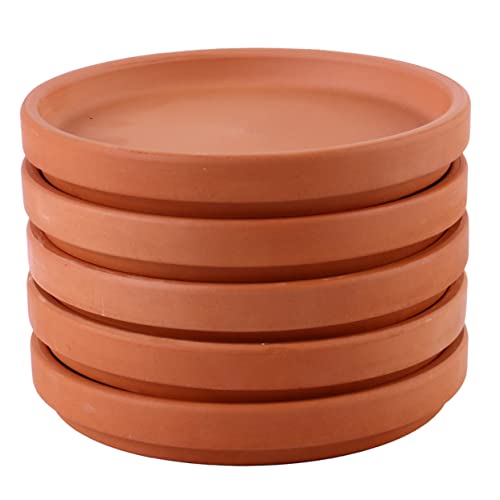 GALPADA 5Stücke Untersetzer Pflanzgefäßplatte Terrakotta Für Sauberen Und Dekorative Pflanzenpräsentation Design von GALPADA