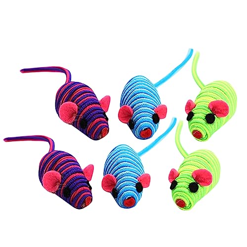 GALPADA 6 Stück Gummiband Little Mauskatze kleines Mäusespielzeug Katzenspielzeug federnd Kabel Quietschen geformt Katzen Mausspielzeug Pet Cat Zufällige Farbe GALPADA 6 Stück Gummiband Little Mauskatze kleines Mäusespielzeug Katzenspielzeug federnd Kabel Quietschen geformt Katzen Mausspielzeug Pet Cat Zufällige Farbe von GALPADA