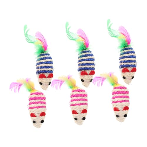 GALPADA 6 Stück Kätzchen Beißspielzeug Interaktive Kätzchen Spielzeugkatze anregend katzenspielzeug Interactive cat Toy für Kätzchen Kauspielzeug zum Zahnen von Katzen Sisal von GALPADA