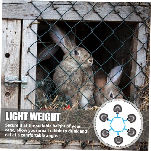 GALPADA 6 Stück Teiliges Kaninchen Trinknapf aus Edelstahl und Langlebiger Bissfester Wasserspender mit Großer Kapazität Einfache Installation für Hasenstall und Kleintierzubehör von GALPADA