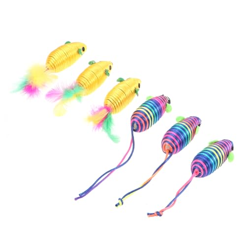 GALPADA 6 Stück Teiliges Katzenspielzeug Kleine Bissfeste Mäuse aus Langlebigem Material für Wohnungskatzen Interaktives Pet Toy zur Krallenpflege und Flexiblen Bewegungsspielspaß von GALPADA