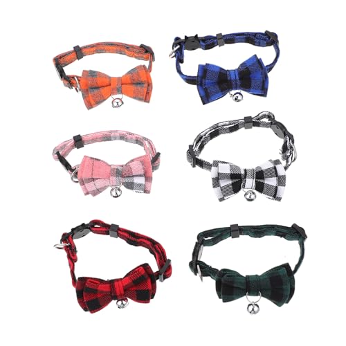 GALPADA 6 Stück Teiliges Verstellbares Katzenhalsband mit Sicherheitsverschluss und Glöckchen Polyester Hautfreundlich Geeignet für Katzen Kätzchen und Kleine Haustiere Halsdekoration GALPADA 6 Stück Teiliges Verstellbares Katzenhalsband mit Sicherheitsverschluss und Glöckchen Polyester Hautfreundlich Geeignet für Katzen Kätzchen und Kleine Haustiere Halsdekoration von GALPADA