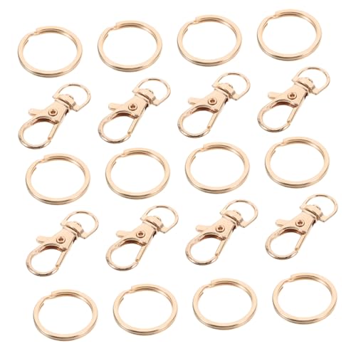 GALPADA 60 Stück Teiliges Schlüsselring Metall mit Karabinerhaken Flacher Ring und Hundeklammer in Hellem Gold Robustes DIY Zubehör für Schlüsselanhänger Taschen und Anhänger von GALPADA