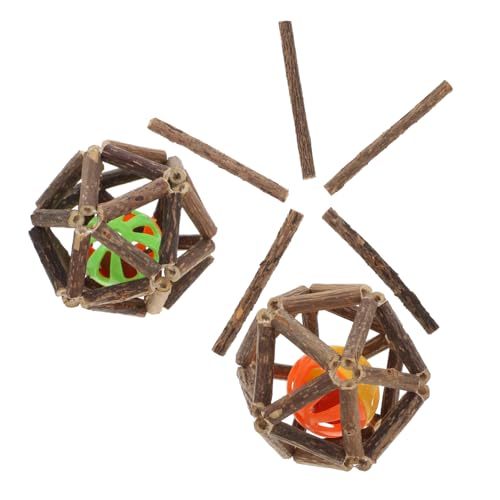 GALPADA 7 Stück Teiliges Katzenspielzeug aus Natürlichem Holz Interaktive Kauspielzeuge zur Zahnpflege und Beschäftigung für Katzen und Kätzchen Inklusive Großen Holzsticks und von GALPADA